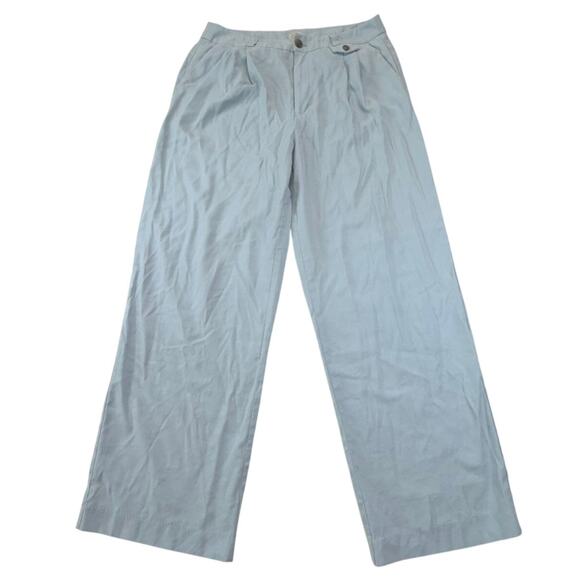 A New Day Women's Powder Blue Wide Leg Chino Pants Size 12 Flowy Career Office - Picture 1 of 10